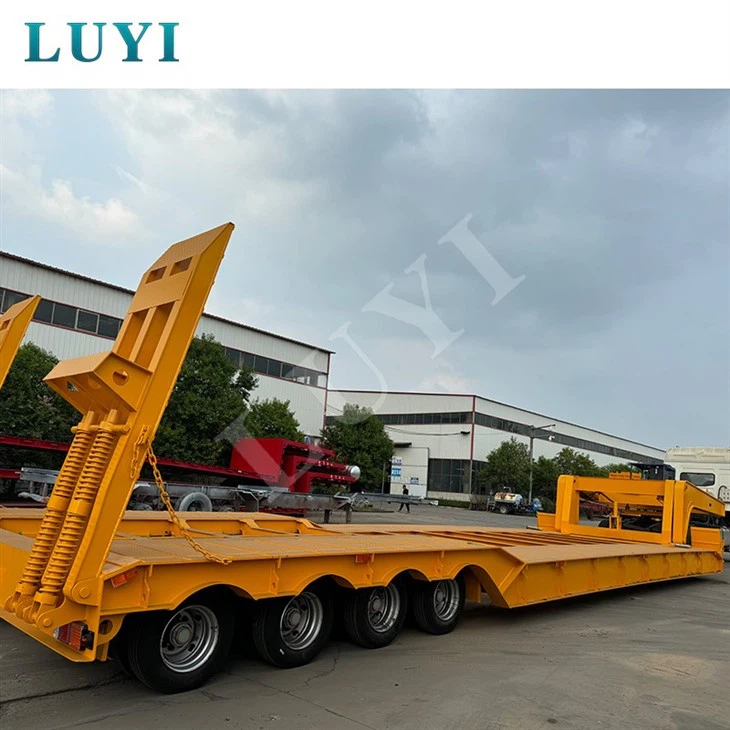 Low-bed Semi-trailer 4 Lines And 8 Axles Transportation 100 Tons Low-bed Semi-trailer 4 Lines And 8 Axles Transportation 100 Tons